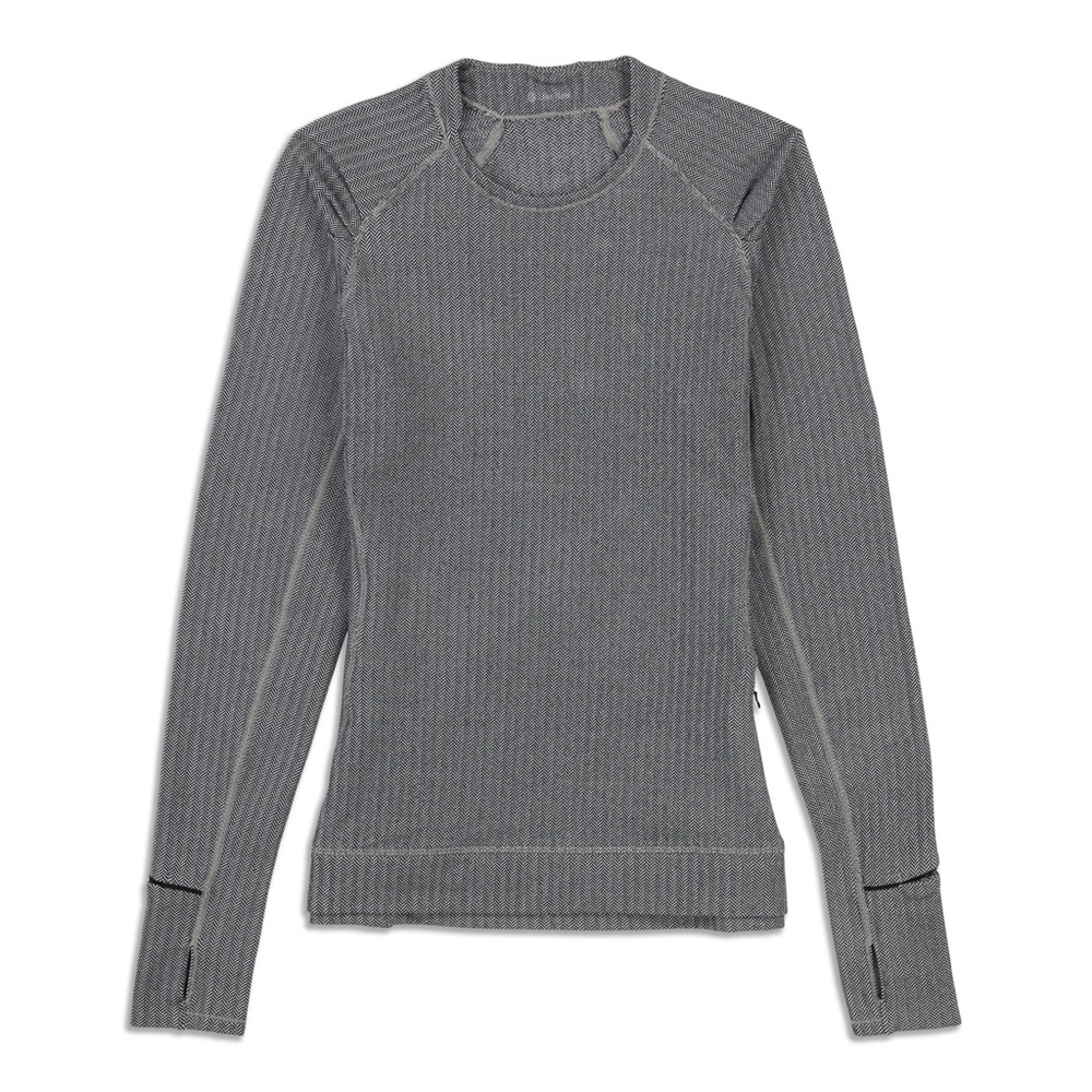 Lululemon Think Fast Long Sleeve size 6 Grey winter workout sweater